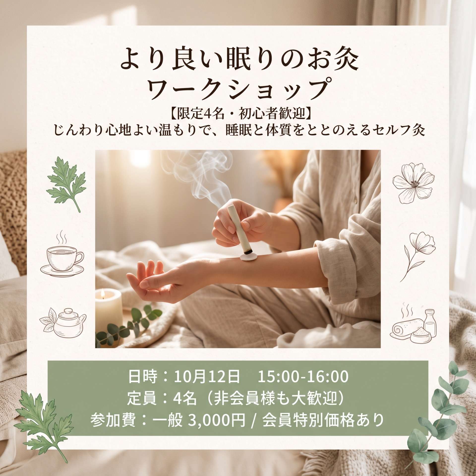 10/12より良い眠りのお灸 ワークショップ